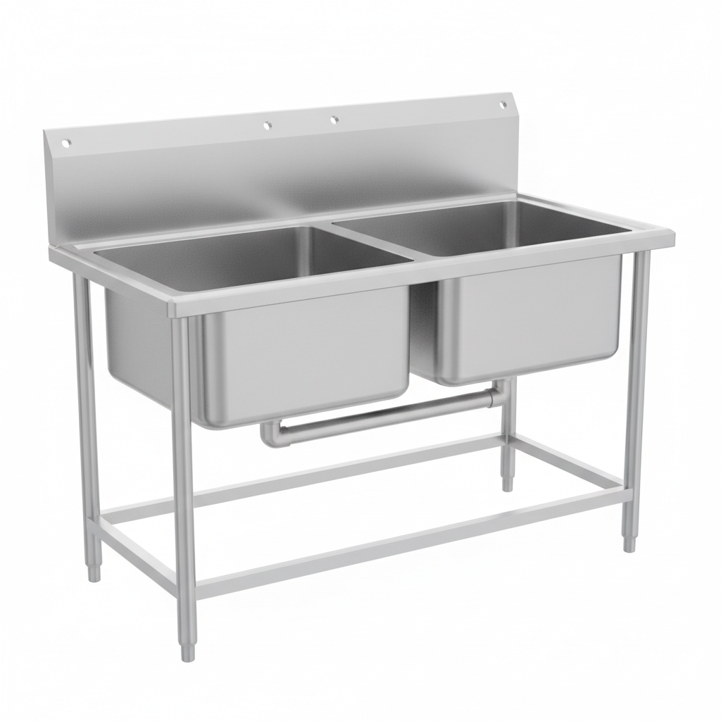 Stainless steel commercial sink unit